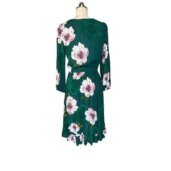 NEW Anthropologie Tracy Reese Aleah Green Floral Ruffle Midi Dress | S - Picture 7 of 11